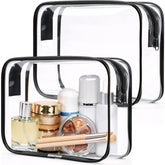 HOTOR Clear Toiletry Bag with translucent body for quick packing and item recognition