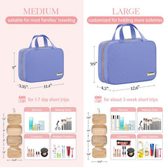 HOTOR travel toiletry bag compartments keep cosmetics and essentials organized.