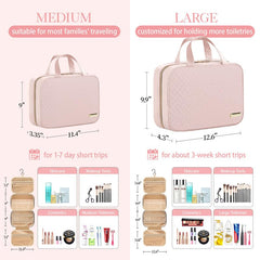 HOTOR bag with four compartments keeps cosmetics organized while traveling.