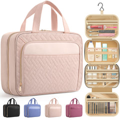 HOTOR travel toiletry bag with hanging hook for easy access