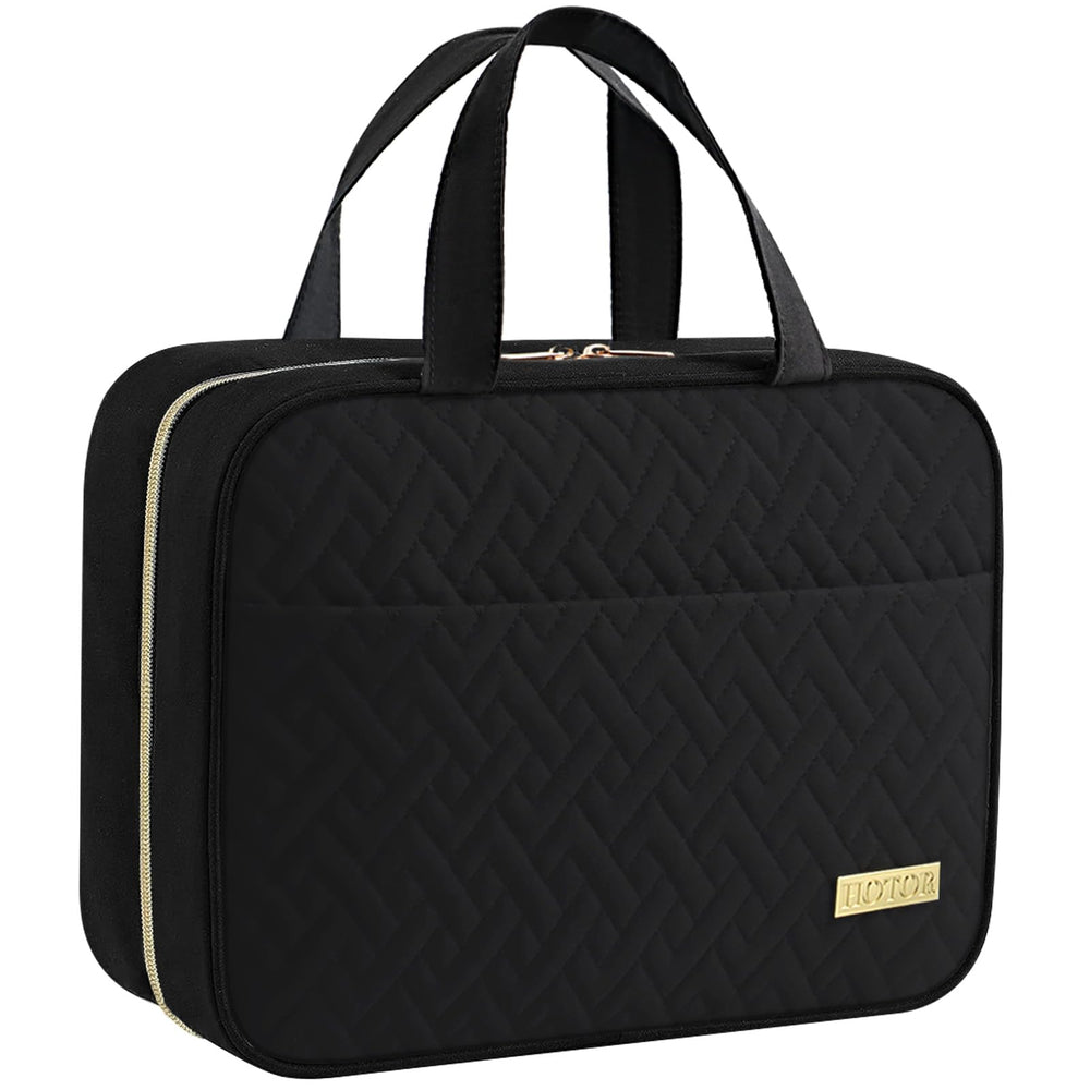 HOTOR travel toiletry bag closed shows compact spacious design for organized packing.