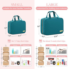 Hotor travel toiletry bag waterproof pockets separate wet and dry items during trips.