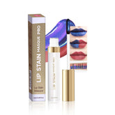 Houksouml Lip Stain Peel-Off Mask application yields tattoo-like matte finish with lasting color.