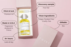 HOUSE OF TWIST Twist Sky No. 101 top notes image highlighting lavender, pear and bergamot