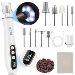Hoxida cordless nail drill with LED light for precise home manicures.