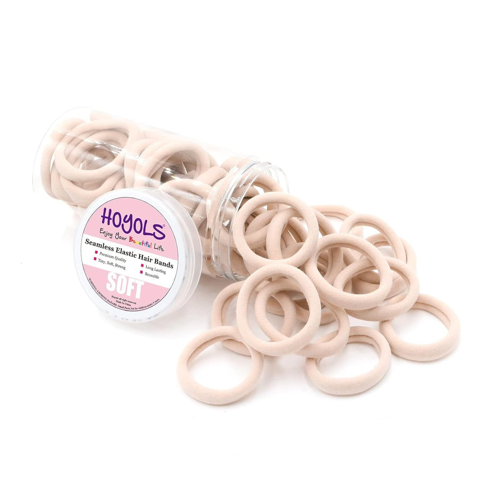 HOYOLS Soft Large Seamless Hair Ties Light Blonde in a clear pack for quick access