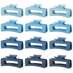 HQ-SITE blue square hair claw clip large 4.3-inch provides secure hold for thick hair.