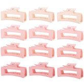 HQ-SITE pink large square hair clip closeup shows secure hold