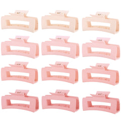 HQ-SITE pink large square hair clip closeup shows secure hold