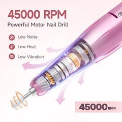 HQMPHQ portable nail drill with 11 bits for precise shaping.