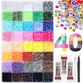 HRLbrc 40000pcs 40-color 3mm flatback rhinestones for versatile bedazzling projects.