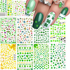 Hrnsnails: día de San Patricio, diseños variados de trébol para uñas, ideales para fiestas.
