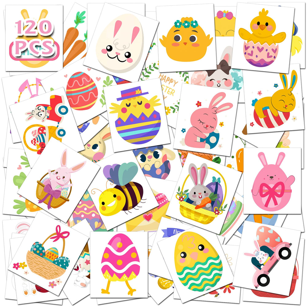 HSHFAMIIY Easter tattoos with bunny designs for kids' crafts