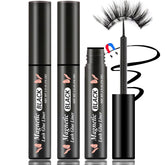 HSKIE magnetic eyeliner 3-tubes black pack secures lashes for all-day wear
