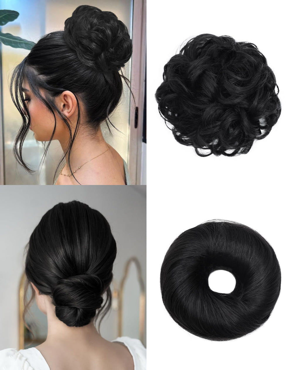HSLHDI messy bun large 6-inch close-up shows voluminous texture for casual daily wear