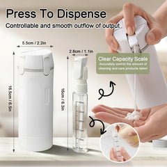 HSXCCL 4-in-1 travel dispenser bottles dispensing action, easy for liquids on trips