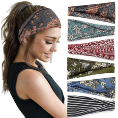 Huachi banda boho para mujer en yoga, suave y absorbente.