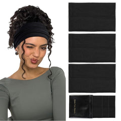 Diadema Huachi de 6 pulgadas para mujer, negro, mantiene el cabello recogido durante el día.