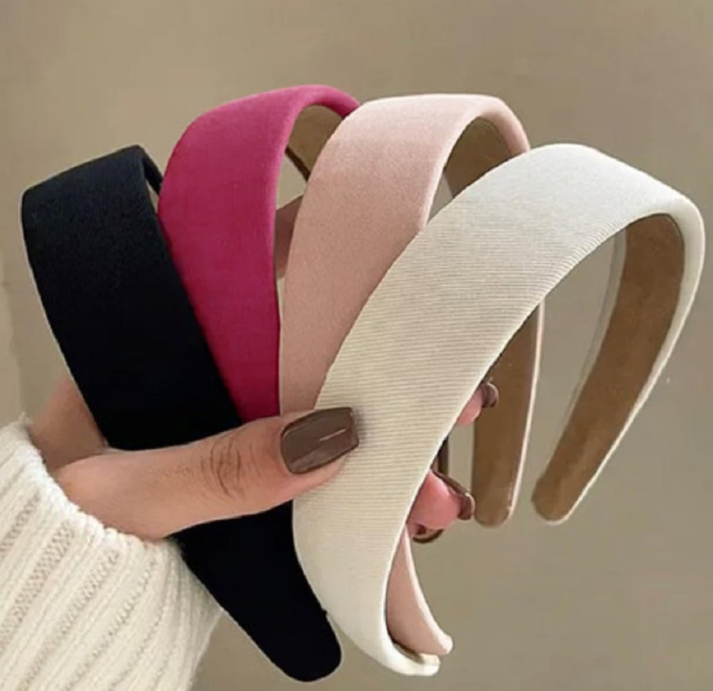 Diadema Huachi negra elegante para un look diario cómodo y sin deslizamiento