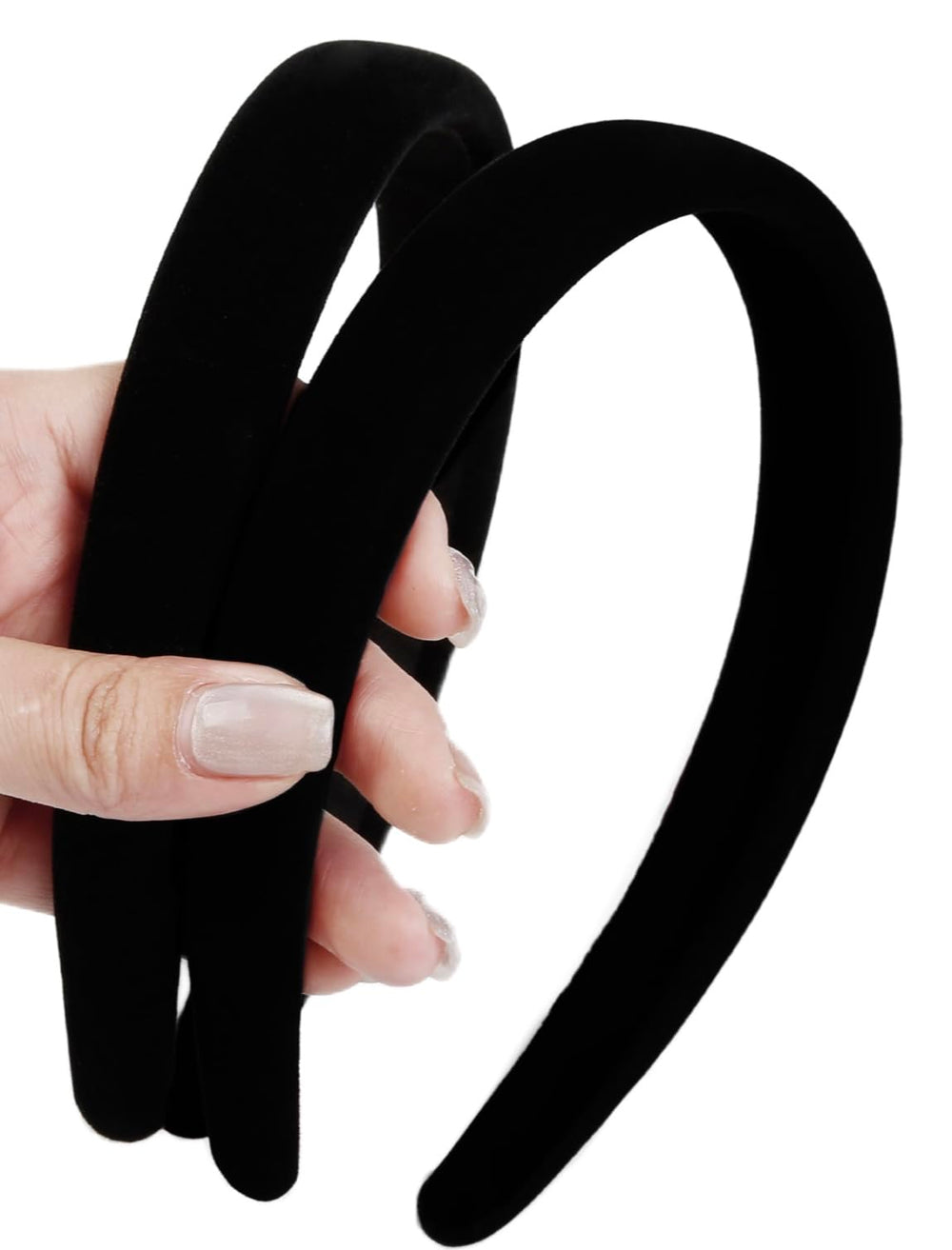 Huachi banda de terciopelo negro, textura suave para un estilo elegante diario.