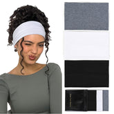 Huachi wide headband in black for secure, non-slip wear during workouts