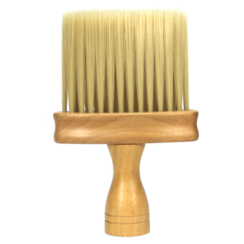 HUAYINGMEI hair cutting brush head close-up with soft bristles for gentle neck dusting.