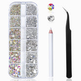 HUETFAT nail art rhinestones box storage organizer keeps gems neatly arranged.