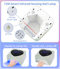 HUGMAPLE diamond LED nail dryer in action for salon-quality nails