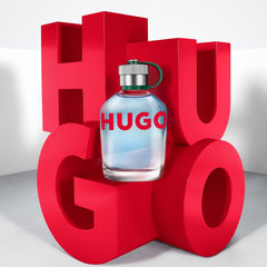 Hugo Boss Hugo Man EDT packaging box, premium unboxing experience.