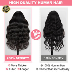 Hugsun 250-density wig with soft weave for voluminous, tangle-free styling.