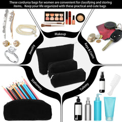 Huhumy large corduroy toiletry bag keeps toiletries neatly organized on the go