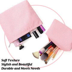 Huhumy travel toiletry bag with brush organizer keeps items neatly separated.
