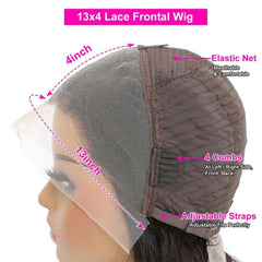 HUIDI 200 density lace front bob wig for fullness