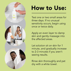 Back area application with Humane Face Wash illustrating use as part of routine.