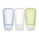 Humangear GoToob+ 3-pack bottles in clear for travel and easy labeling