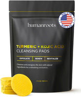 Humanroots turmeric kojic acid cleansing pads pack for daily exfoliation and cleansing