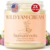 Humanroots Wild Yam Cream jar showing a gentle balance routine