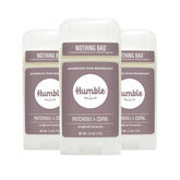 Humble Brands Original Formula deodorant pack of 3, front view, long-lasting odor control.