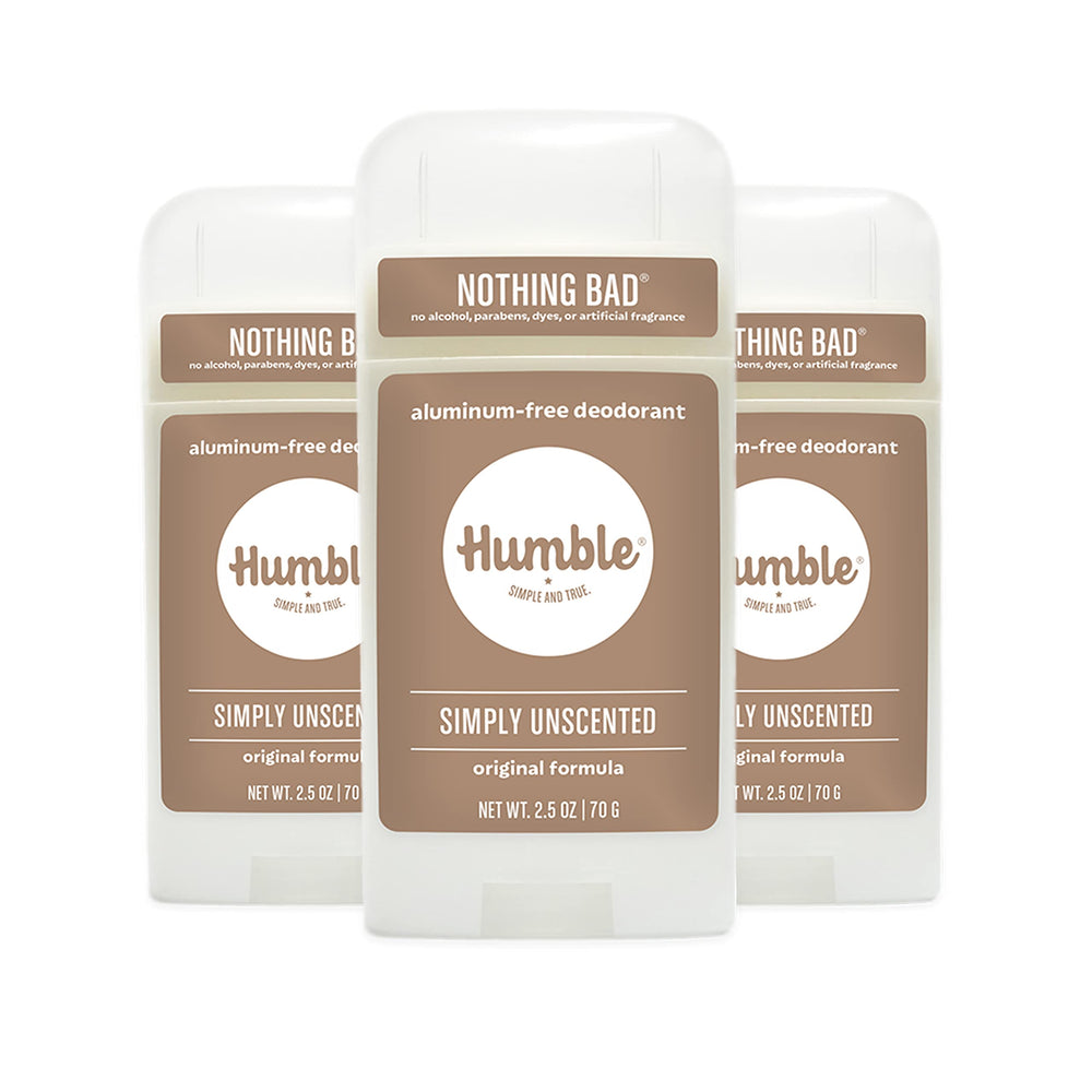 Humble Simple and True Original Formula Deodorant front view, compact aluminum-free design for daily protection