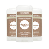 Humble Simple and True Original Formula Deodorant front view, compact aluminum-free design for daily protection