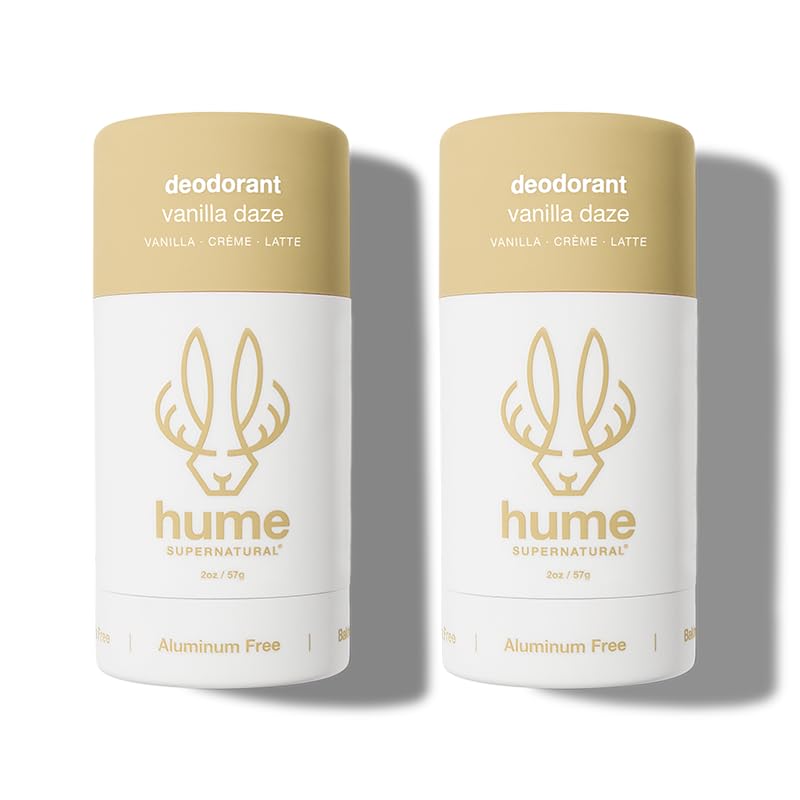 Hume Supernatural Vanilla Daze pack shows aluminum-free deodorant for all-day freshness.
