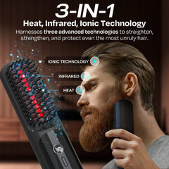 HUMMINGBIRD MK18 cordless beard straightener for portable grooming on the go.