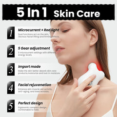 Hunvva EP-300 red light mode for gentle periorbital care and pre-skincare treatment.