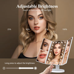 HUONUL makeup mirror 3X magnification for accurate eyeliner work.