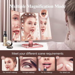 HUONUL trifold vanity mirror folds for compact dorm setup and storage.