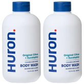 Huron men's moisturizing body wash bottle with citrus-eucalyptus scent for daily refresh