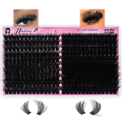 Hushlibaby Lash Clusters 280 pcs set for dramatic at-home volume
