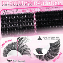 Hushlibaby Lash Clusters bold D curl lifts lashes all day