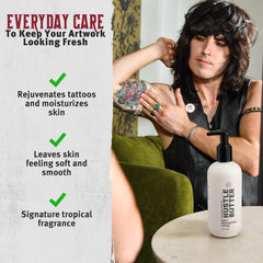 Hustle Butter Deluxe body moisturizer suitable for tattoos and skin