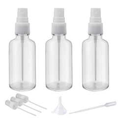 Hydior 2oz clear glass spray bottle set for portable essential oils.